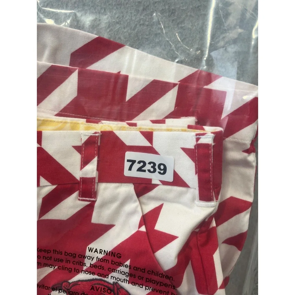 University Of Arkansas Loudmouth Golf Shorts Mens 30 Red Houndstooth Razorback